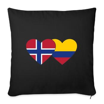 Norway Colombia Flag Heart - Sofa pillowcase 17,3'' x 17,3'' (45 x 45 cm) - black - Front