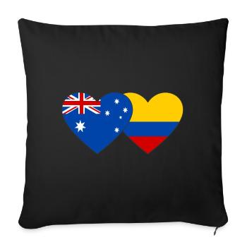 Drapeau de l’Australie et de la Colombie - Housse de coussin décorative 45 x 45 cm - noir - Devant