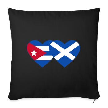 Cuba Ecosse Drapeau Coeur - Housse de coussin décorative 45 x 45 cm - noir - Devant