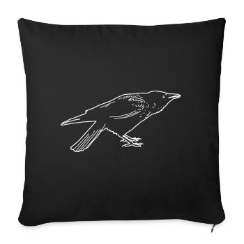 Crow linears - Sofa pillowcase 17,3'' x 17,3'' (45 x 45 cm) - black - Front
