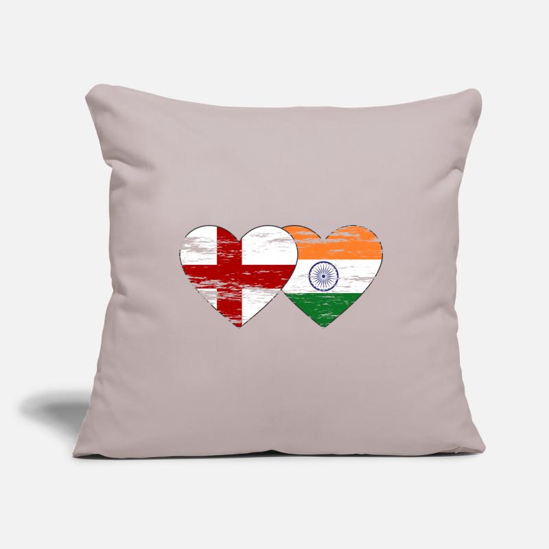 Drapeau de l’Angleterre et de l’Inde utilisé Housse de coussin décorative 45 x 45 cm