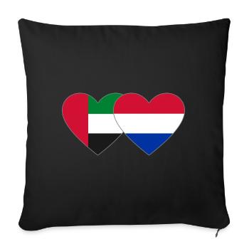 United Arab Emirates Holland Flag Heart - Sofa pillowcase 17,3'' x 17,3'' (45 x 45 cm) - black - Front