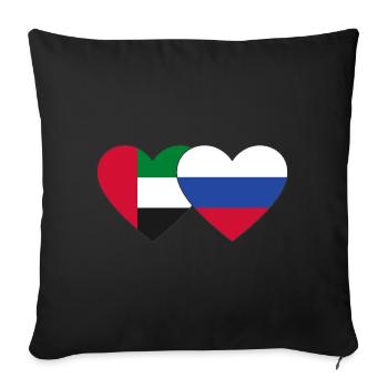 United Arab Emirates Russia Flag Heart - Sofa pillowcase 17,3'' x 17,3'' (45 x 45 cm) - black - Front