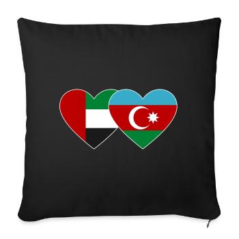United Arab Emirates Azerbaijan Flag Heart - Sofa pillowcase 17,3'' x 17,3'' (45 x 45 cm) - black - Front