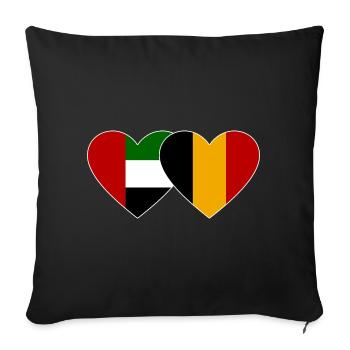 United Arab Emirates Belgium Flag Heart - Sofa pillowcase 17,3'' x 17,3'' (45 x 45 cm) - black - Front