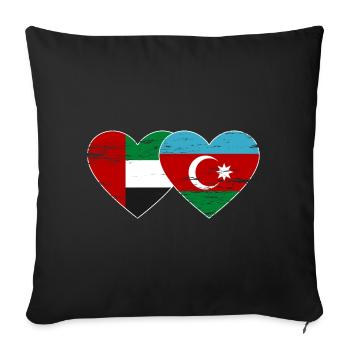 United Arab Emirates Azerbaycan Flag - Sofa pillowcase 17,3'' x 17,3'' (45 x 45 cm) - black - Front