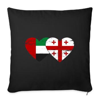 United Arab Emirates Georgia Flag - Sofa pillowcase 17,3'' x 17,3'' (45 x 45 cm) - black - Front