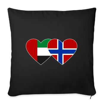 United Arab Emirates Norway Flag Heart - Sofa pillowcase 17,3'' x 17,3'' (45 x 45 cm) - black - Front