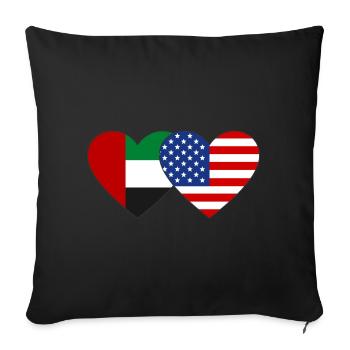 United Arab Emirates USA Flag Heart - Sofa pillowcase 17,3'' x 17,3'' (45 x 45 cm) - black - Front