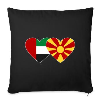 United Arab Emirates Macedonia Flag - Sofa pillowcase 17,3'' x 17,3'' (45 x 45 cm) - black - Front