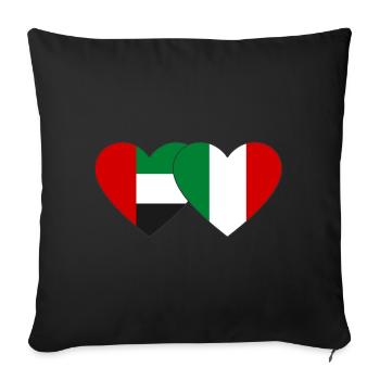United Arab Emirates Italy Flag Heart - Sofa pillowcase 17,3'' x 17,3'' (45 x 45 cm) - black - Front