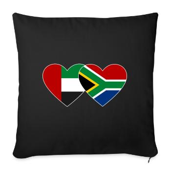 United Arab Emirates South Africa Flag Heart - Sofa pillowcase 17,3'' x 17,3'' (45 x 45 cm) - black - Front