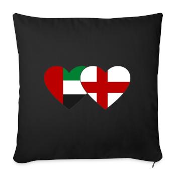 United Arab Emirates England Flag Heart - Sofa pillowcase 17,3'' x 17,3'' (45 x 45 cm) - black - Front