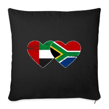 Vereinigte Arabische Emirate Südafrika Flagge Herz - Sofakissenbezug 45 x 45 cm - Schwarz - Vorne