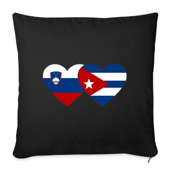 Slovenia Cuba Flag Heart - Sofa pillowcase 17,3'' x 17,3'' (45 x 45 cm) - black - Front