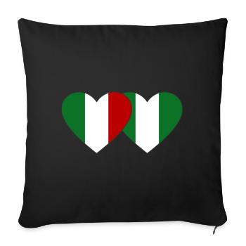 Italy Nigeria Flag Heart - Sofa pillowcase 17,3'' x 17,3'' (45 x 45 cm) - black - Front