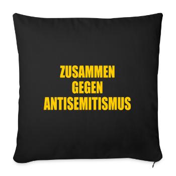 zusammen gegen antisemitismus - Sofakissenbezug 45 x 45 cm - Schwarz - Vorne