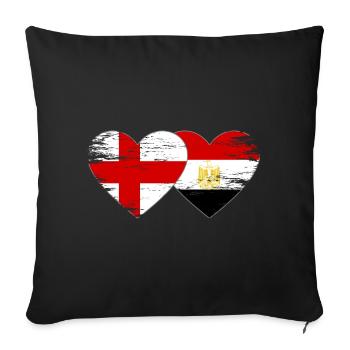 England Egypt Flag Hands Heart Shape Used - Sofa pillowcase 17,3'' x 17,3'' (45 x 45 cm) - black - Front