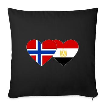 Norway Egypt Flag Hands Heart Shape - Sofa pillowcase 17,3'' x 17,3'' (45 x 45 cm) - black - Front