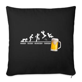 En semaine Sauter à la bière - Housse de coussin décorative 45 x 45 cm - noir - Devant