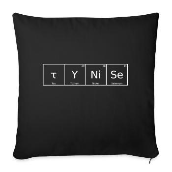 Tynise Nom Prénom Chimie Tableau périodique Eléments - Housse de coussin décorative 45 x 45 cm - noir - Devant