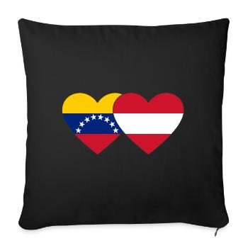 Venezuela Austria Flag Hands Heart Shape - Sofa pillowcase 17,3'' x 17,3'' (45 x 45 cm) - black - Front