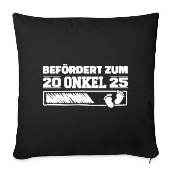 Grossesse Annoncer Naissance 2025 Oncle - Housse de coussin décorative 45 x 45 cm - noir - Devant