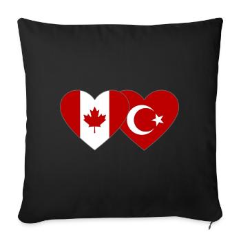 Canada Dinde Drapeau Coeur - Housse de coussin décorative 45 x 45 cm - noir - Devant