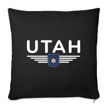 Utah Fan T-Shirt – Nature & Freedom - Sofa pillowcase 17,3'' x 17,3'' (45 x 45 cm) - black - Front