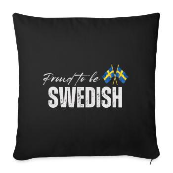 Fière Suédoise, j’adore la Suède - Housse de coussin décorative 45 x 45 cm - noir - Devant