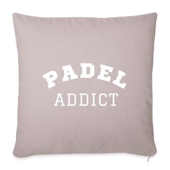 Accro au padel - Housse de coussin décorative 45 x 45 cm - taupe clair - Devant