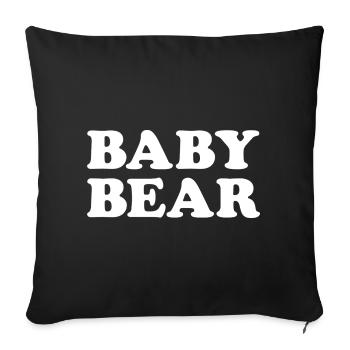BABY BEAR – Playful retro lettering - Sofa pillowcase 17,3'' x 17,3'' (45 x 45 cm) - black - Front