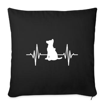 German Shepherd Heart Line - Sofa pillowcase 17,3'' x 17,3'' (45 x 45 cm) - black - Front
