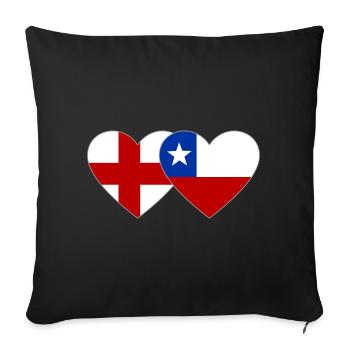Sweden Chile Flag Heart - Sofa pillowcase 17,3'' x 17,3'' (45 x 45 cm) - black - Front