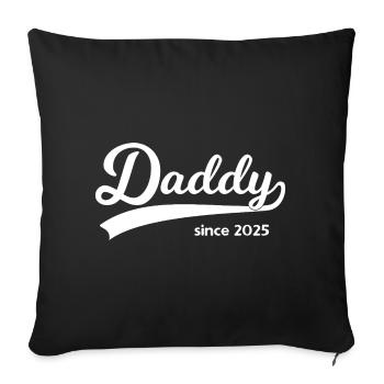 Papa depuis 2025 – Scénario vintage - Housse de coussin décorative 45 x 45 cm - noir - Devant