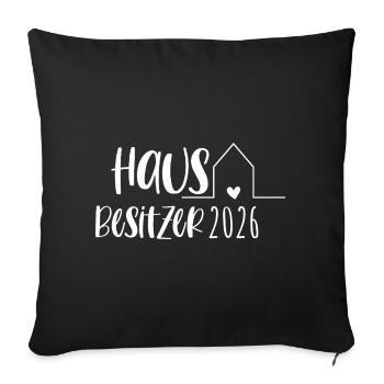 Homeowner 2026 Gift House Building Home - Sofa pillowcase 17,3'' x 17,3'' (45 x 45 cm) - black - Front