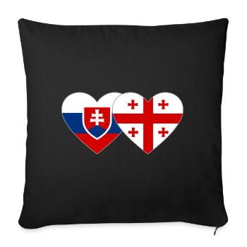 Drapeau de la Slovaquie Géorgie - Housse de coussin décorative 45 x 45 cm - noir - Devant
