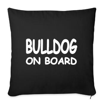 Bouledogue - Housse de coussin décorative 45 x 45 cm - noir - Devant
