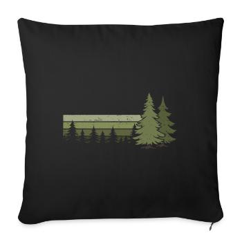 Forêt Arbres Nature Nature Amoureux Nature Conifère - Housse de coussin décorative 45 x 45 cm - noir - Devant