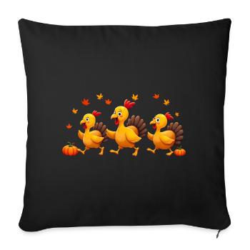 Bébé dinde de Thanksgiving - Housse de coussin décorative 45 x 45 cm - noir - Devant