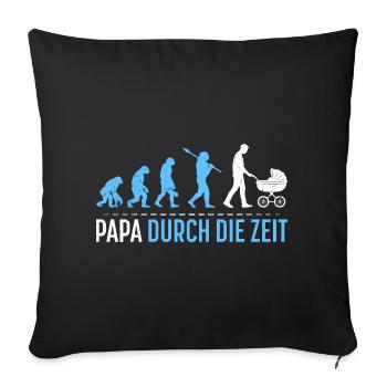 Future papa PAPA À TRAVERS LE TEMPS Drôle - Housse de coussin décorative 45 x 45 cm - noir - Devant