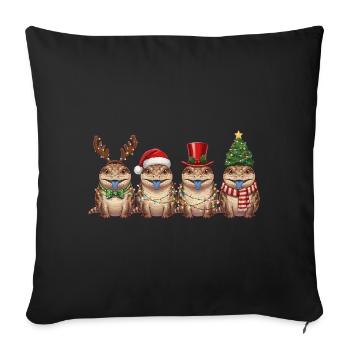 Bluetongue Skink Christmas Fairy Lights - Sofa pillowcase 17,3'' x 17,3'' (45 x 45 cm) - black - Front