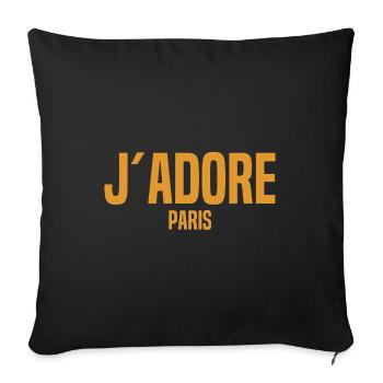 J´Adore Paris - I love Paris - France - Frankreich - Sofa pillowcase 17,3'' x 17,3'' (45 x 45 cm) - black - Front