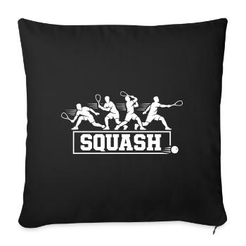 Retro Squash Player Action Sequence Silhouette Art - Sofa pillowcase 17,3'' x 17,3'' (45 x 45 cm) - black - Front