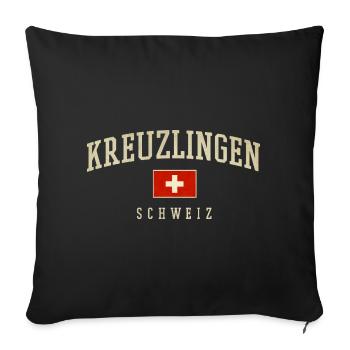 Emblème de Kreuzlingen Suisse - Housse de coussin décorative 45 x 45 cm - noir - Devant