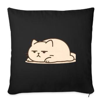 Schlafende Katze im Kawaii Stil - Sofakissenbezug 45 x 45 cm - Schwarz - Vorne