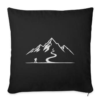 Randonnée Montagnes Randonnée Randonneurs Nature en plein air Forêt - Housse de coussin décorative 45 x 45 cm - noir - Devant