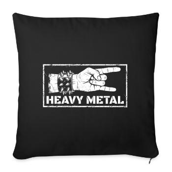 MetalhandHeavy Metal Rock Hand – Distressed Design - Sofa pillowcase 17,3'' x 17,3'' (45 x 45 cm) - black - Front
