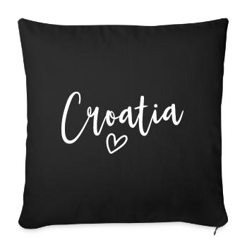 Croatia Heart Women's Love Croatia - Sofa pillowcase 17,3'' x 17,3'' (45 x 45 cm) - black - Front