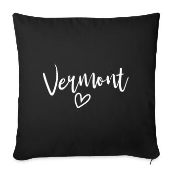 Vermont Heart Women's Love Vermont - Sofa pillowcase 17,3'' x 17,3'' (45 x 45 cm) - black - Front